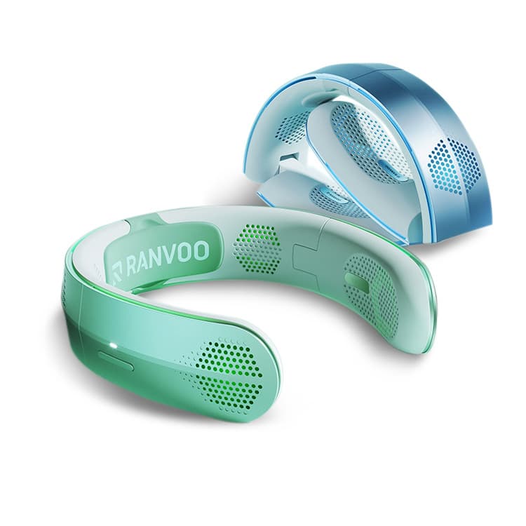 Портативный мини-вентилятор на шею с Bluetooth и USB-зарядкой RANVOO, управляемый через приложение, для ленивых