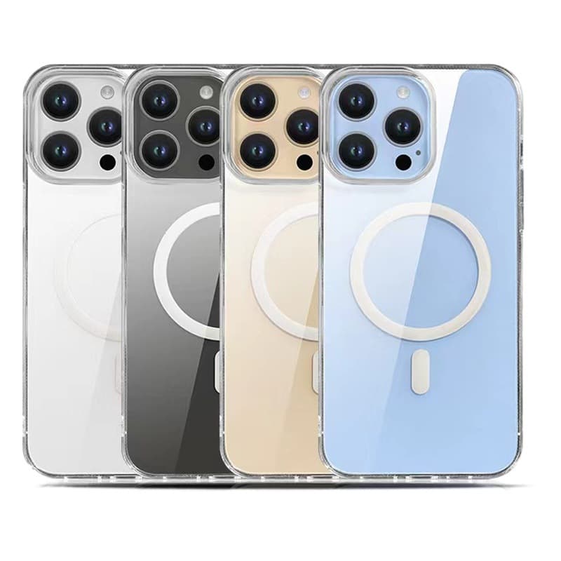 Чехол для iPhone 15/14, совместимый с Apple 16 Pro MagSafe, прозрачный, из поликарбоната, с магнитным креплением.
