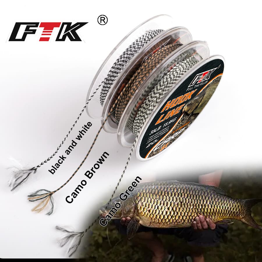 FTK карповый рыболовный крючок линия 20 м камуфляжная цветочная линия 8 шт рыболовная группа фитинги PE Feide 35 фунтов трансграничная оптовая продажа