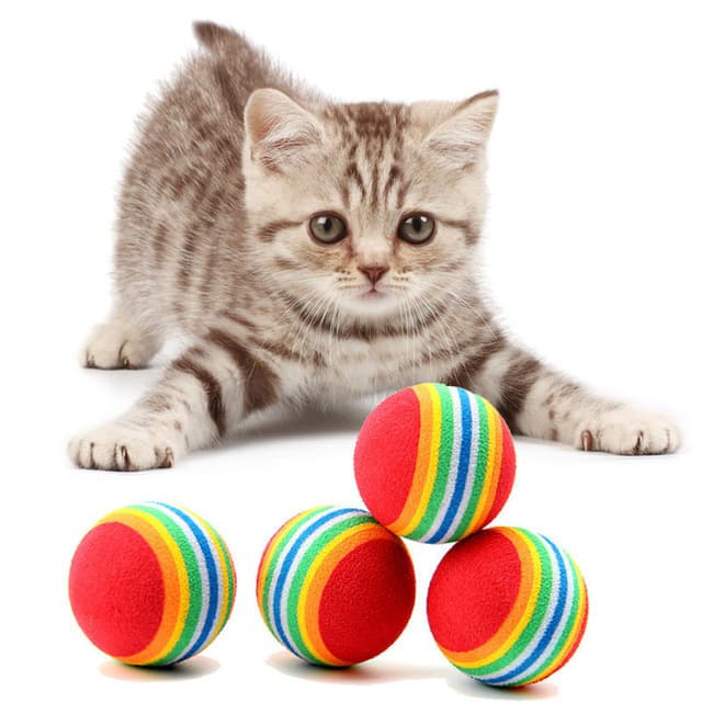 Кошачья игрушка Радужный шарик Упружение Тихий шарик