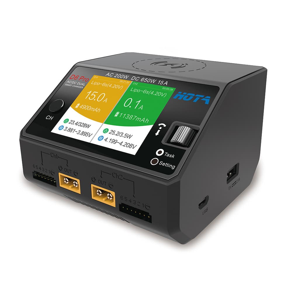 HOTA D6 pro литиевая батарея балансировка зарядное устройство с двумя каналами 650W 15A смартфон беспроводной зарядки
