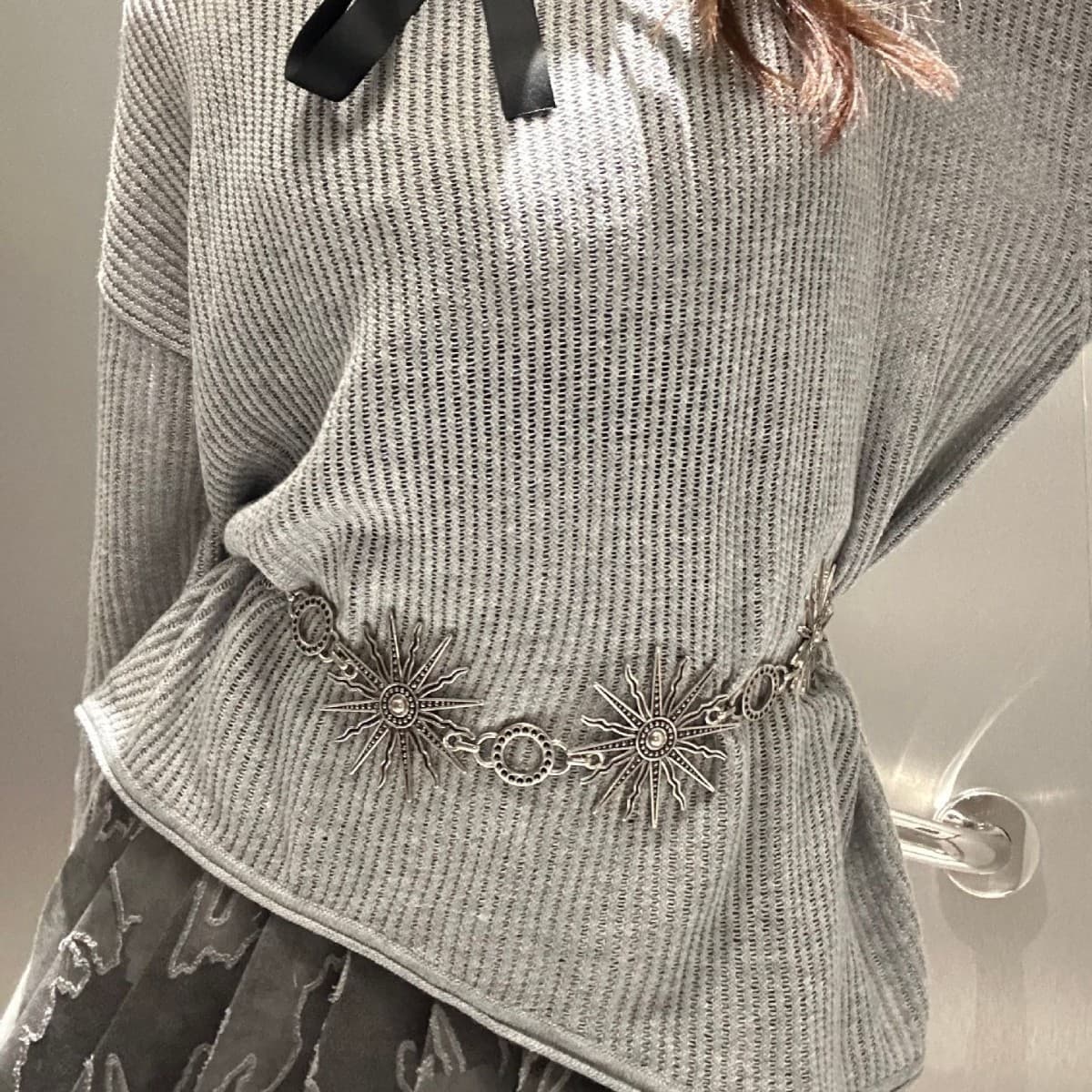 2025 новый стиль Sun Street цепочка на талию в форме цветка декоративное платье модная универсальная металлическая цепочка для женщин