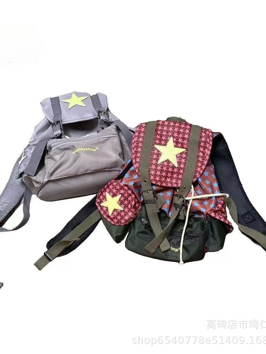 Escape Paradise loveplayshop Lucky Star Series лоскутный практичный рюкзак со звездным нишевым дизайном
