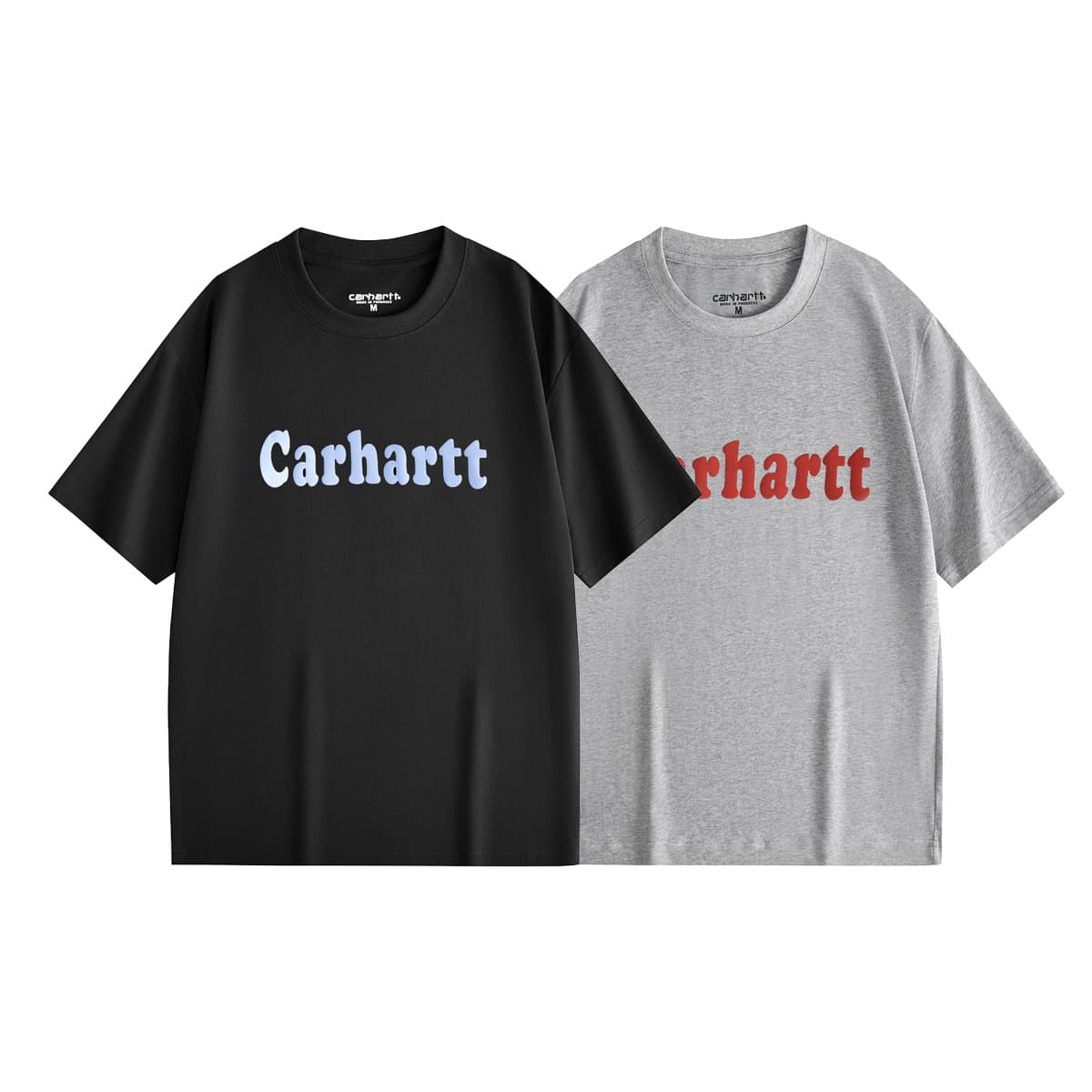 Новая модная брендовая футболка Carhartt из чистого хлопка с короткими рукавами для мужчин и женщин, повседневная футболка Carhartt с пенопластовым принтом