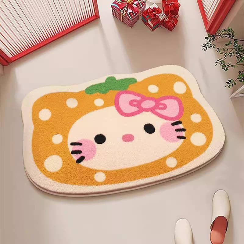 Новый милый напольный коврик Hello Kitty для дома, нескользящий, грязеотталкивающий, простой в уходе, мягкое прикроватное одеяло из искусственного кашемира, готовое к доставке.