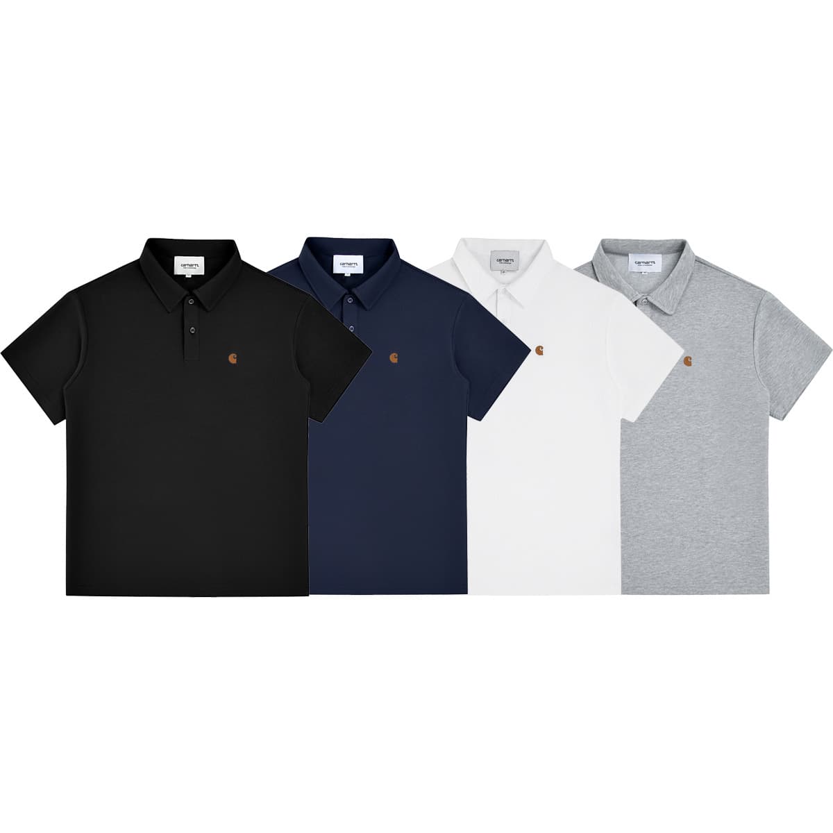 Мужская повседневная рубашка Carhartt POLO с вышитым логотипом на маленькой этикетке, свободного кроя, с короткими рукавами, для трансграничных поставок.