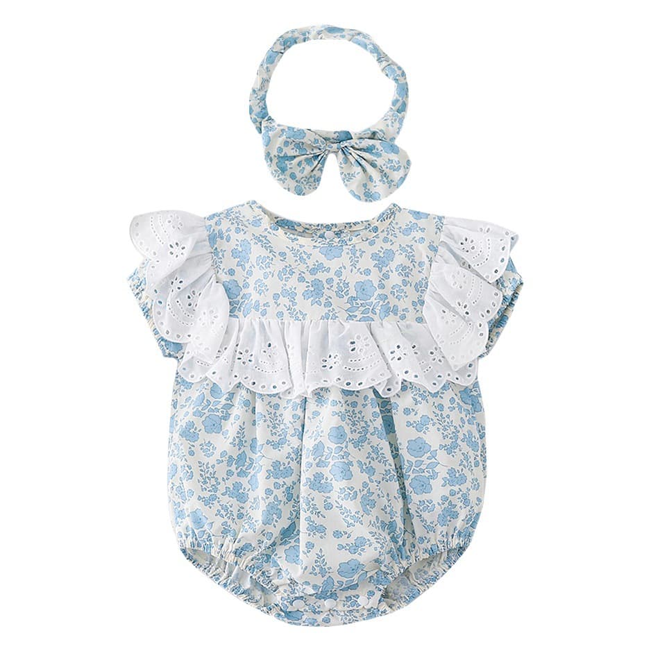 Детский комбинезон-платье с коротким рукавом 2026 Little Orchid Sisters: эксклюзивная коллекция для малышей, трансграничная эксклюзивная детская одежда.