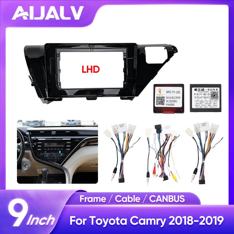 Эксклюзивная трансграничная модификация для Toyota Camry 18-20 10inch с центральным управлением Android, навигацией с большим экраном и рамкой для лица