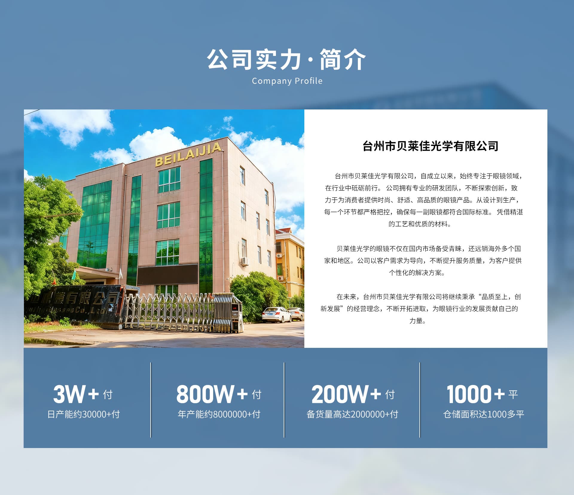 Taizhou Beliajia Optical Glasses Co., Ltd.