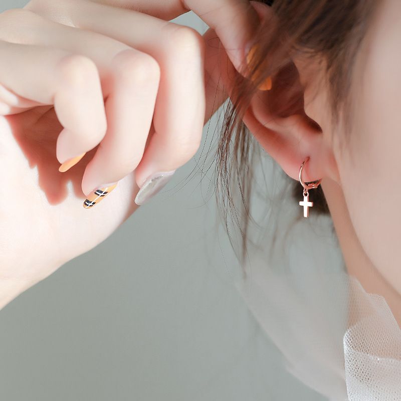 Серьги-крестики S925 серебро оптом из Китая