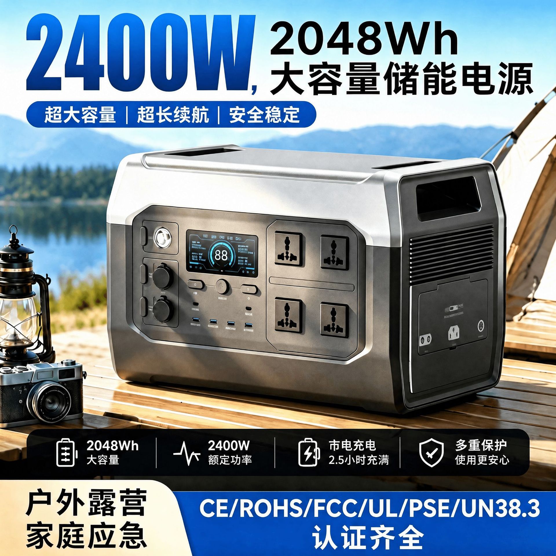 Портативная зарядная станция 2400W оптом из Китая