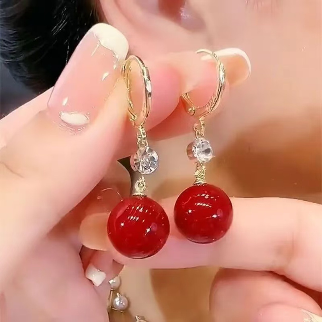Серьги-каффы с кошачьим глазом оптом из Китая