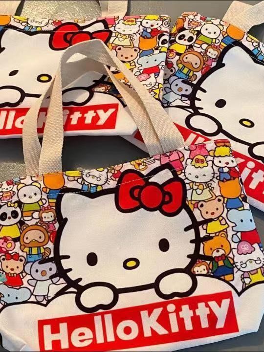 Сумка Hello Kitty холщовая оптом из Китая