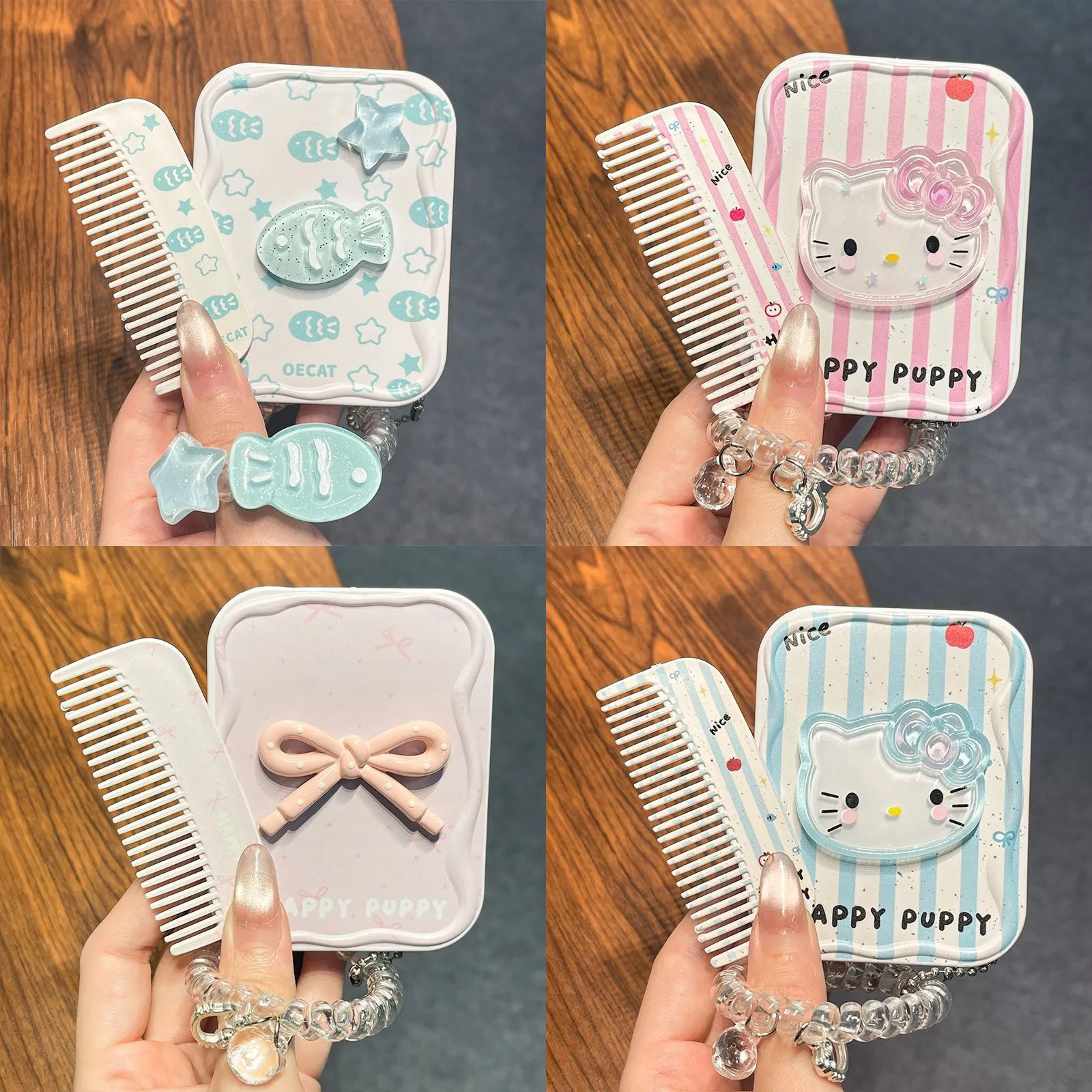 Зеркало Hello Kitty с расческой 2 в 1 оптом из Китая