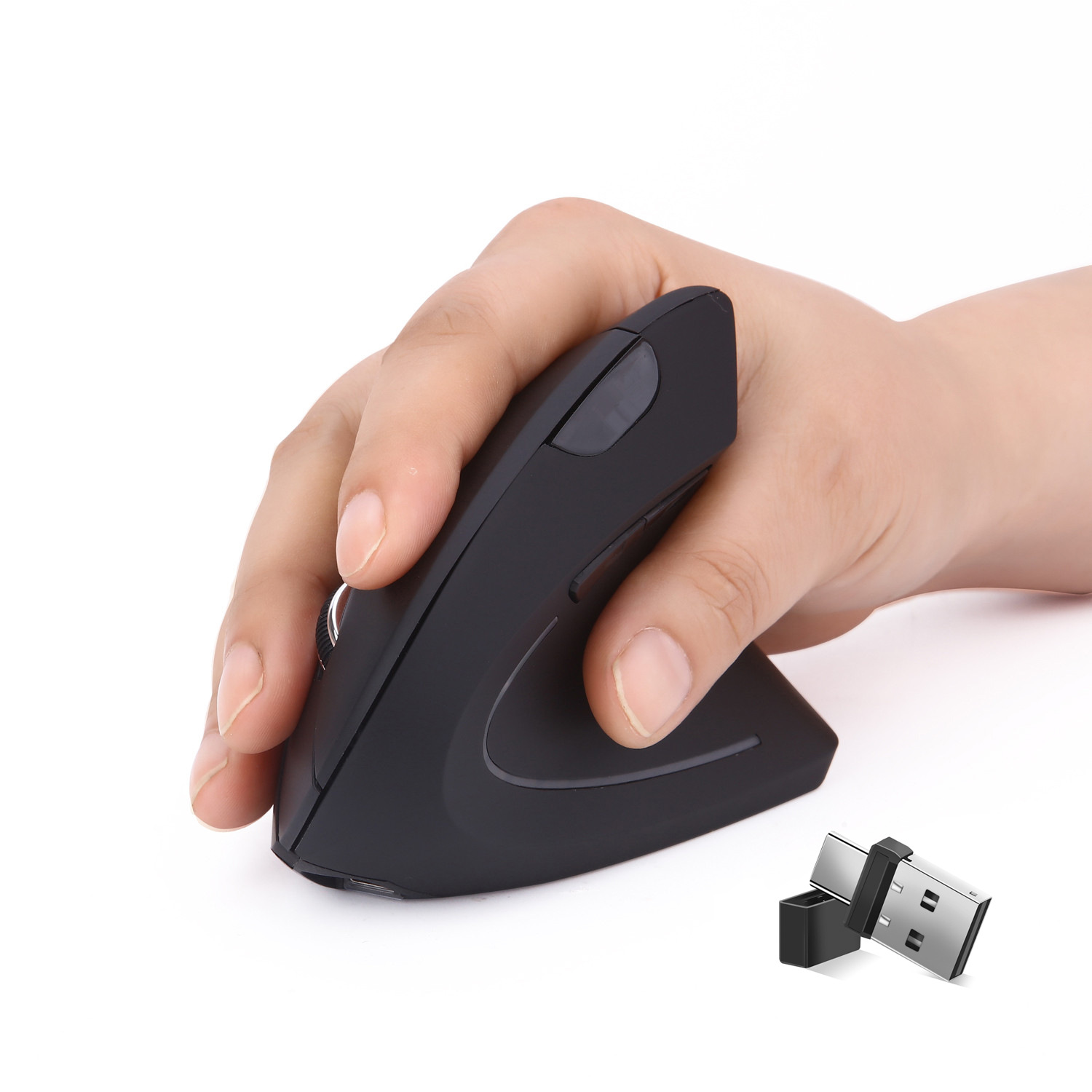 Беспроводная вертикальная мышь Type-C+USB оптом из Китая
