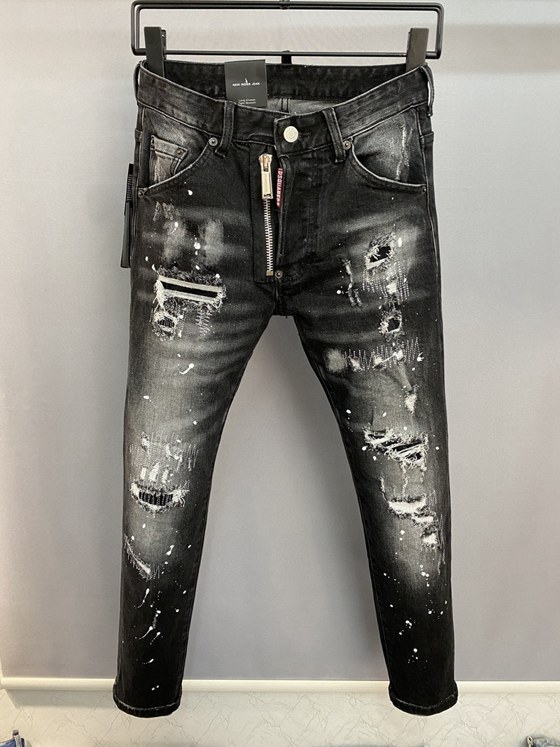 Мужские рваные джинсы прямого кроя оптом из Китая