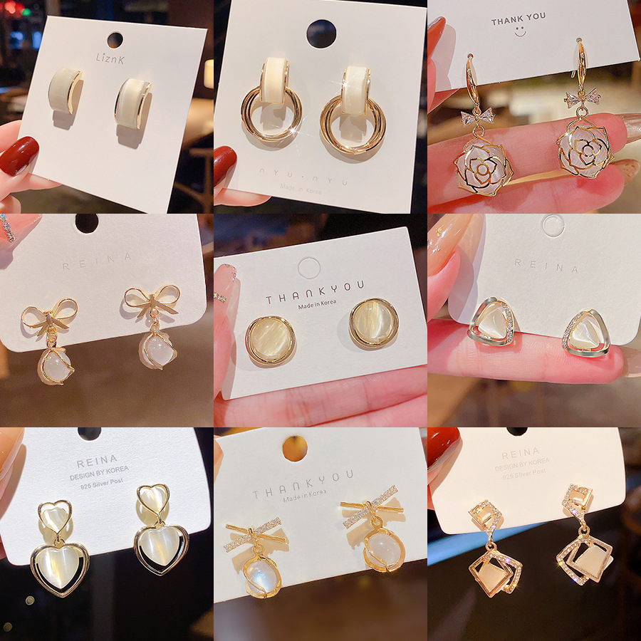 Серебряные серьги с кошачьим глазом оптом из Китая