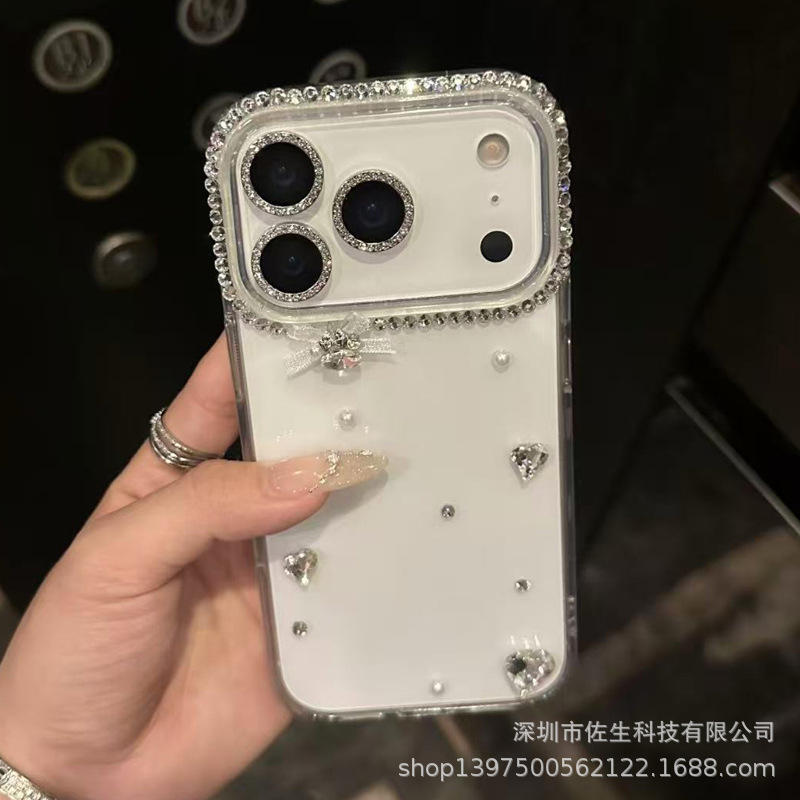 Чехол для iPhone со стразами и сердцем оптом из Китая