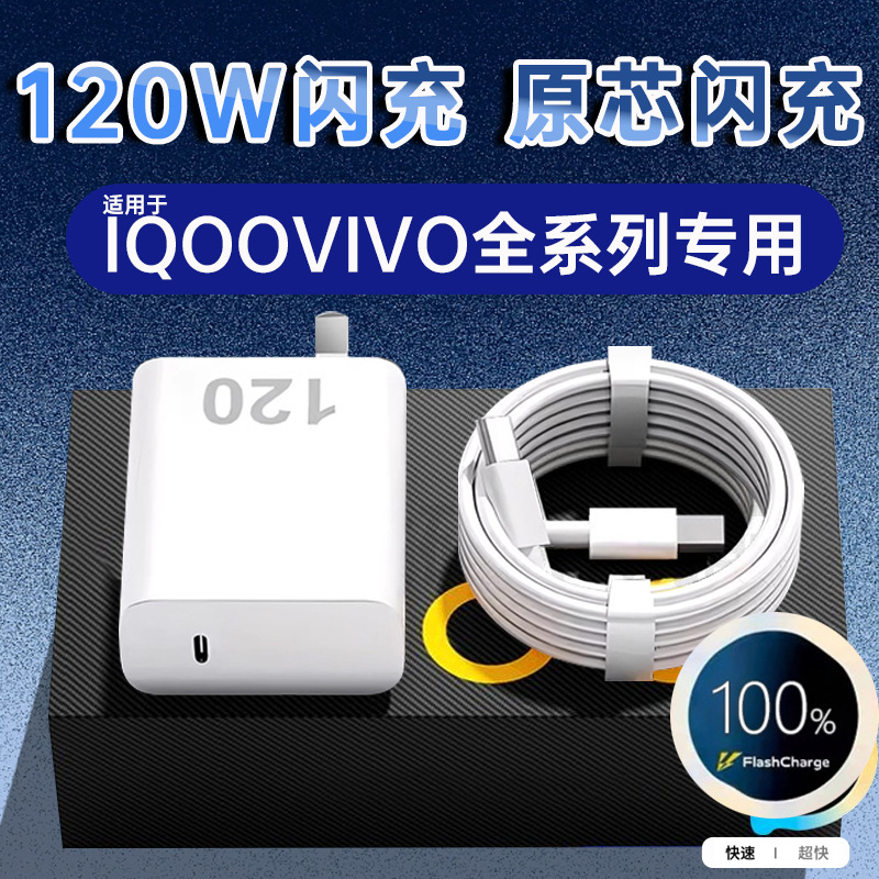 Зарядное устройство GaN iQOO 120W с кабелем Type-C оптом из Китая
