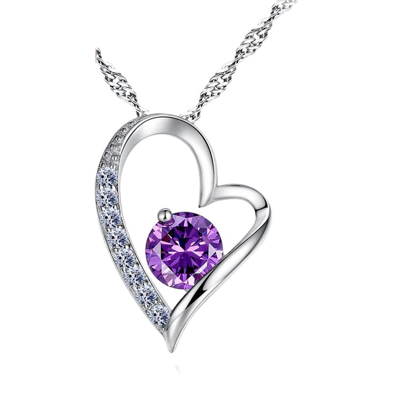 Серебряное колье 925 пробы в форме сердца оптом из Китая