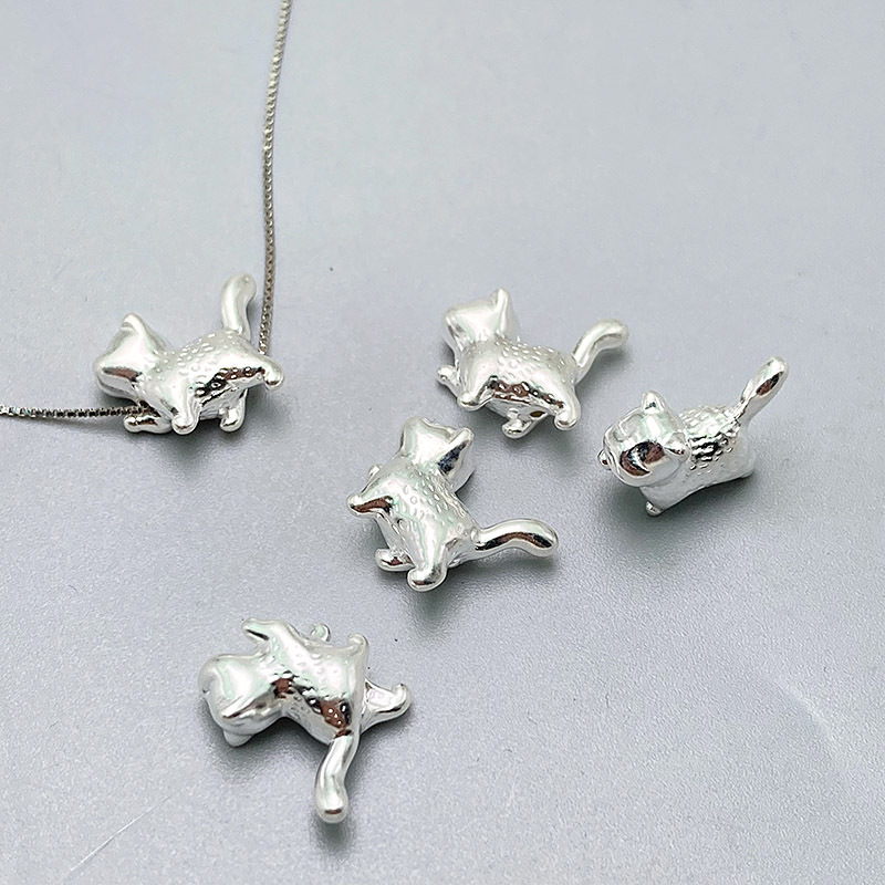 Серебряная фигурка кота 3D оптом из Китая
