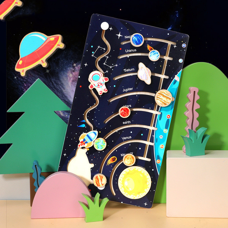 Деревянный пазл-сортер «Планеты Солнечной системы» оптом из Китая