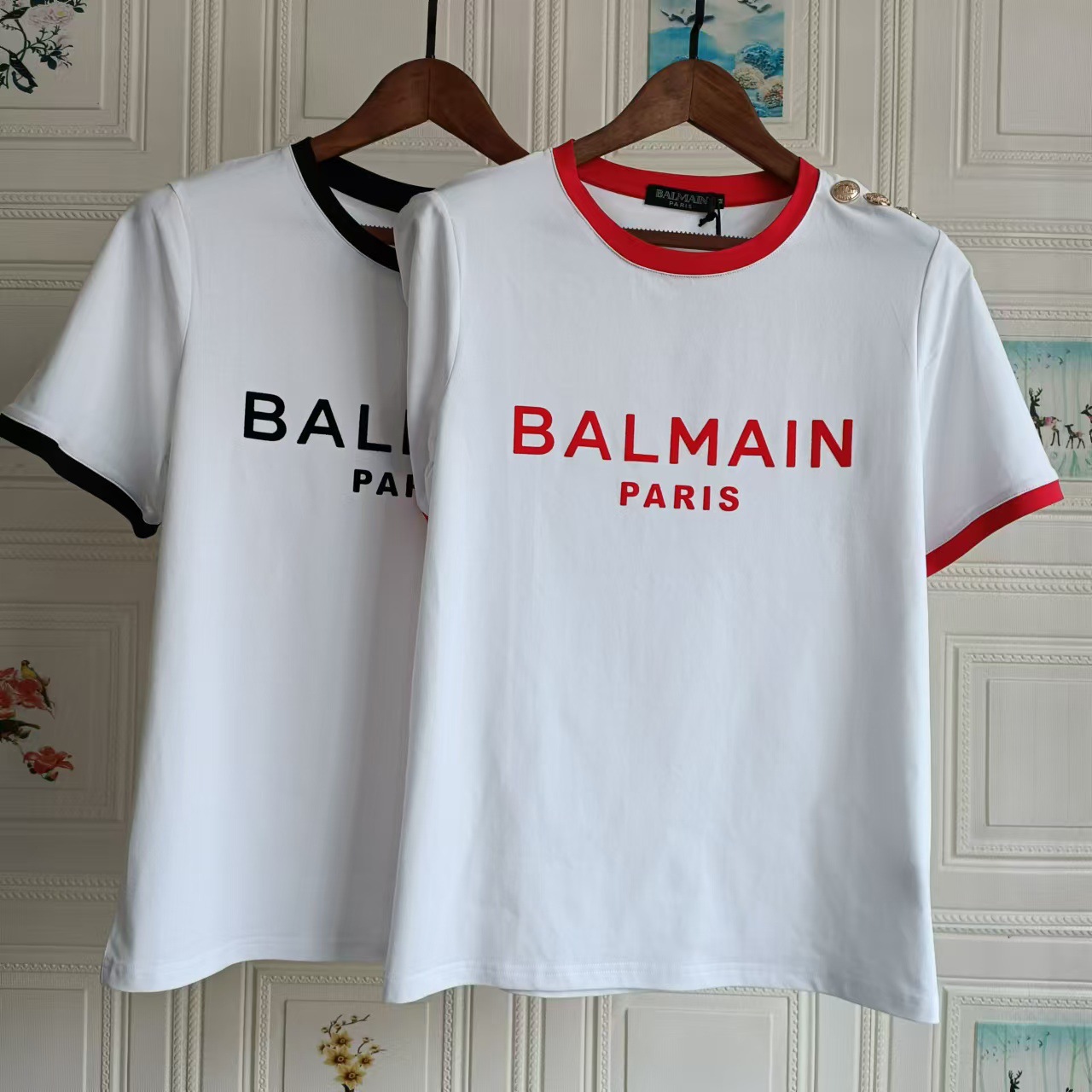 Футболки Balmain с принтом оптом из Китая