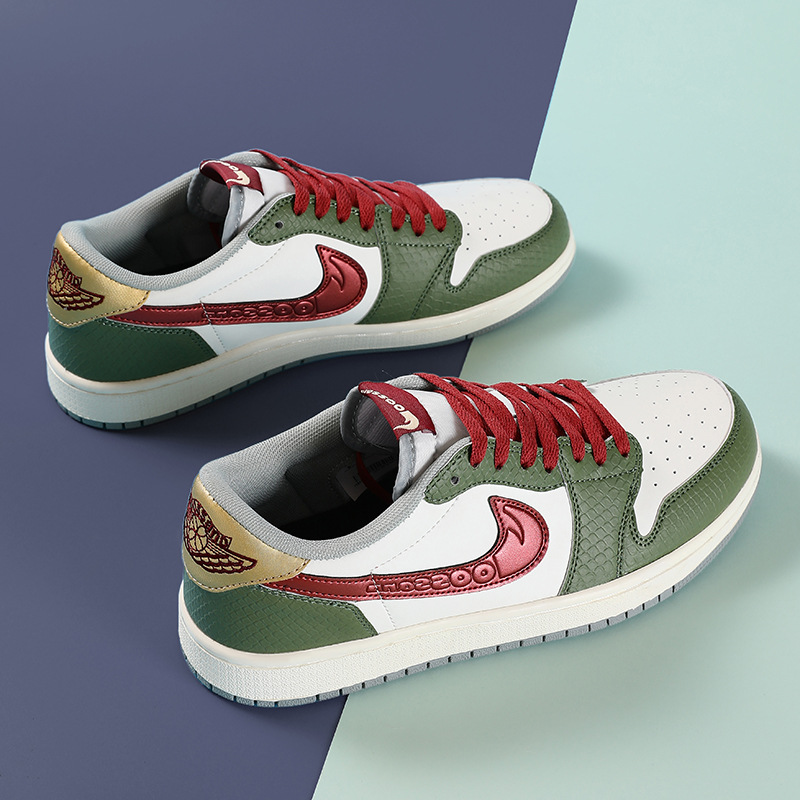 Кроссовки Nike AJ1 низкий верх зеленый дракон оптом из Китая