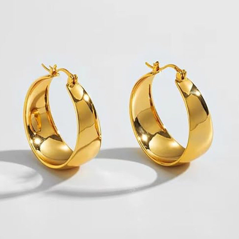Серьги из титановой стали с золотым покрытием оптом из Китая