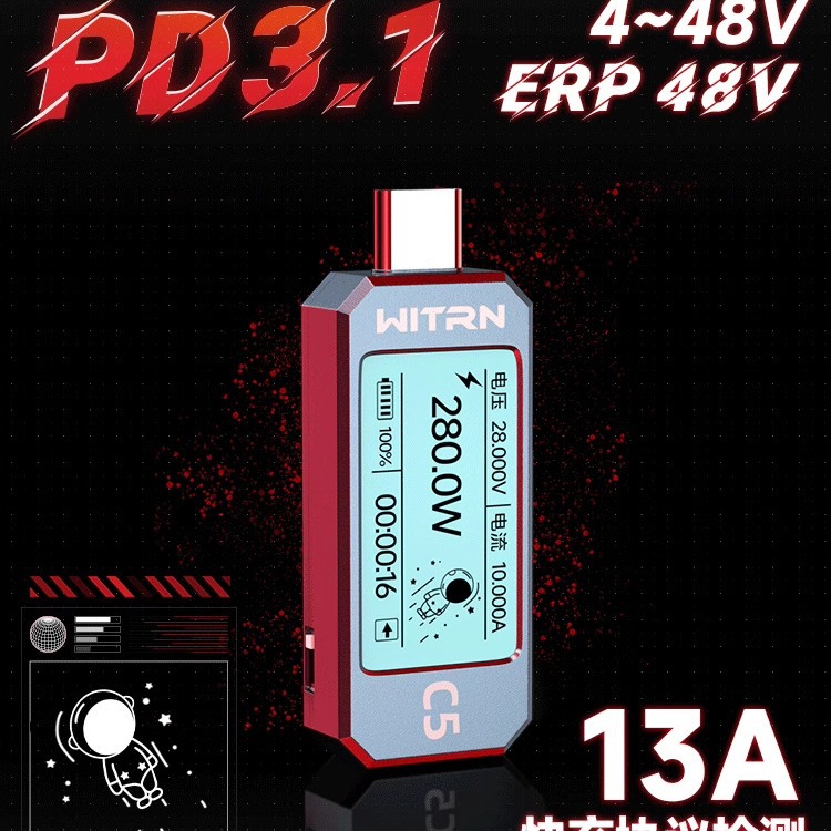Тестер Type-C WITRN C5 PD3.1 оптом из Китая