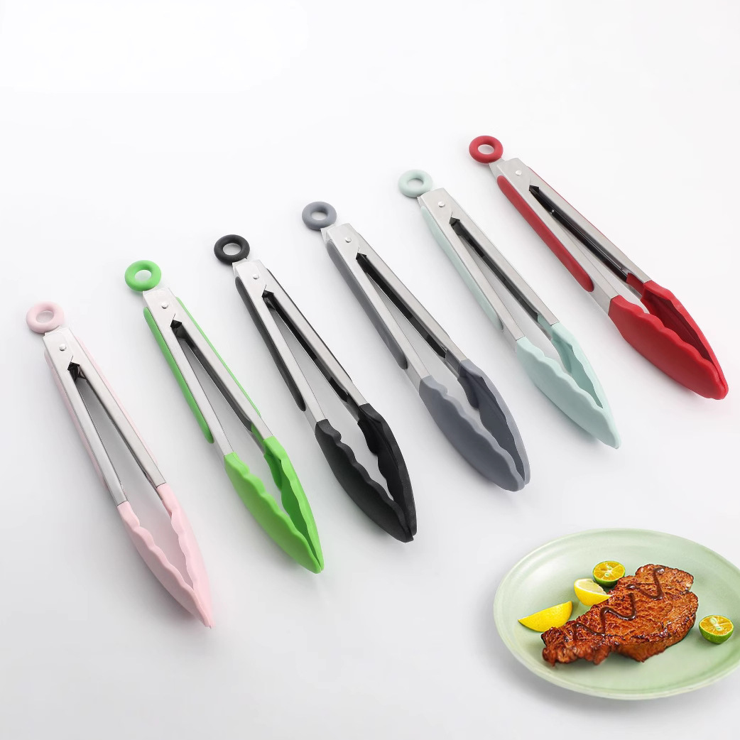 Силиконовые щипцы для еды и барбекю 9" 12" оптом из Китая